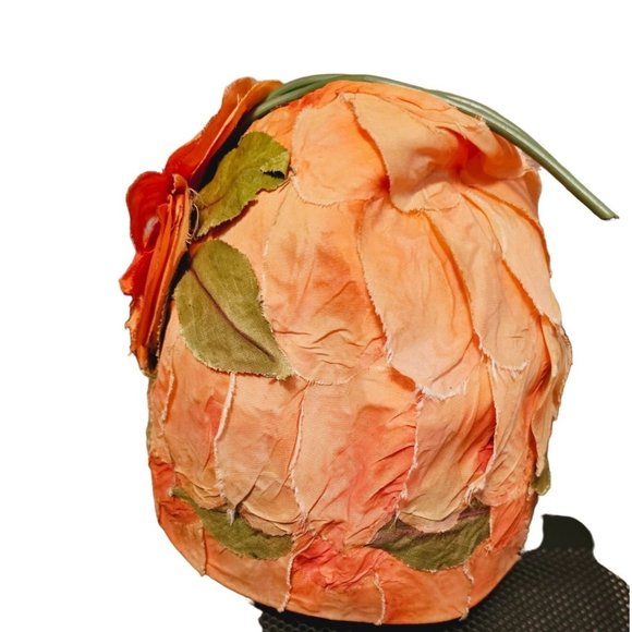 vintage 1950's hat floral peachy orange movement by Charlotte Brooks Chicago - Picture 6 of 12